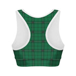 Green Stewart Tartan Print Women's Sports Bra