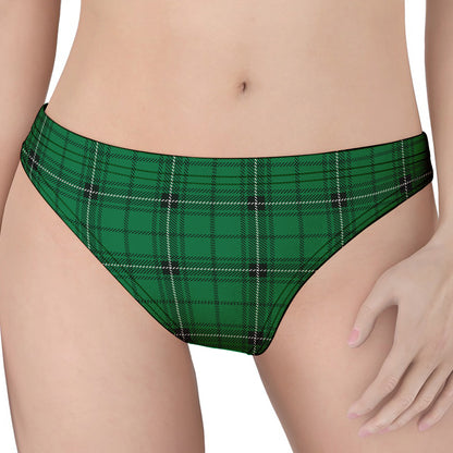 Green Stewart Tartan Print Women's Thong