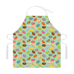 Green Striped Donut Pattern Print Adjustable Apron