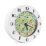Green Striped Donut Pattern Print Alarm Clock