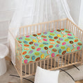 Green Striped Donut Pattern Print Baby Crib Sheet