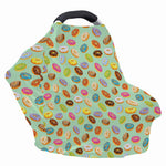 Green Striped Donut Pattern Print Baby Seat Cover