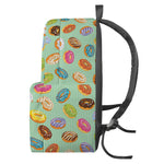 Green Striped Donut Pattern Print Backpack