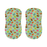 Green Striped Donut Pattern Print Bar Stool Covers