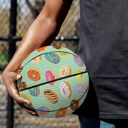 Green Striped Donut Pattern Print Basketball