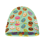 Green Striped Donut Pattern Print Beanie