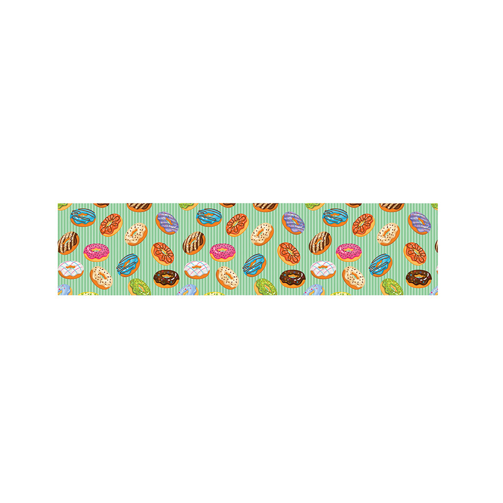Green Striped Donut Pattern Print Bed Runner