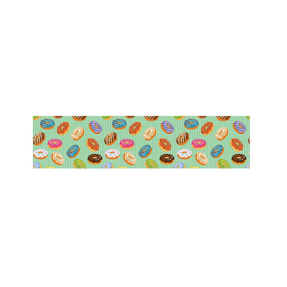 Green Striped Donut Pattern Print Bed Runner