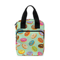 Green Striped Donut Pattern Print Bible Tote Bag
