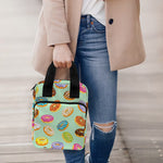 Green Striped Donut Pattern Print Bible Tote Bag