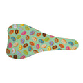 Green Striped Donut Pattern Print Bicycle Seat Cover
