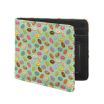 Green Striped Donut Pattern Print Bifold Wallet