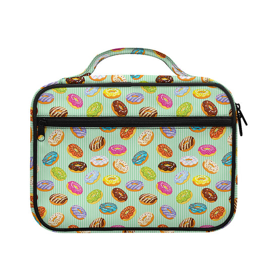 Green Striped Donut Pattern Print Briefcase Bible Bag