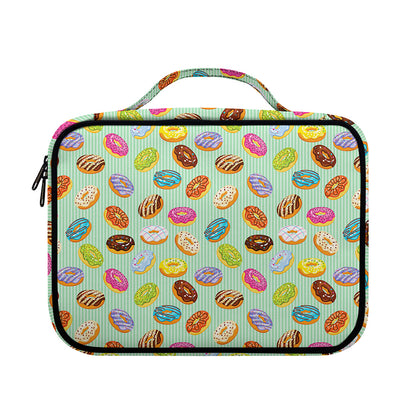 Green Striped Donut Pattern Print Briefcase Bible Bag