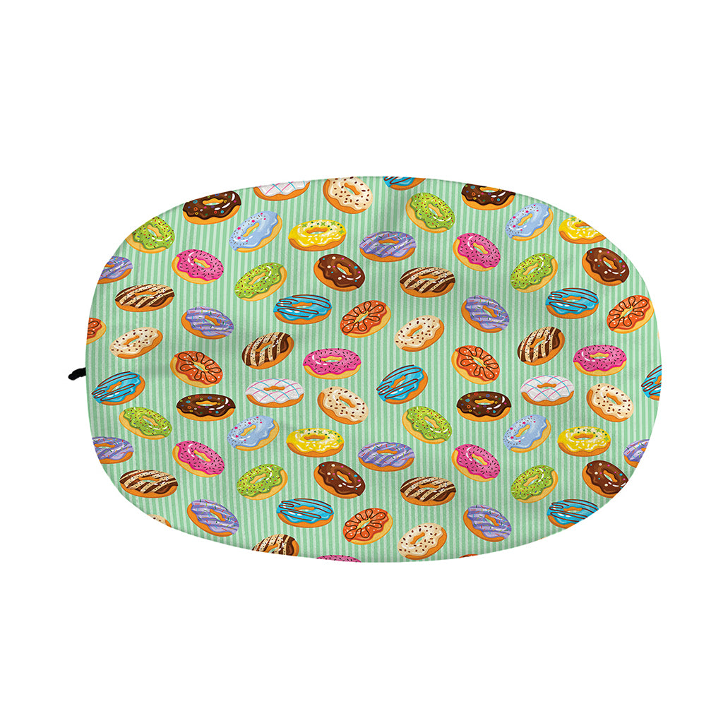Green Striped Donut Pattern Print Car Side Mirror Covers