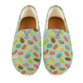 Green Striped Donut Pattern Print Casual Shoes