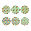 Green Striped Donut Pattern Print Coaster Set