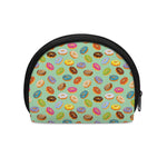 Green Striped Donut Pattern Print Coin Purse