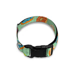 Green Striped Donut Pattern Print Dog Collar