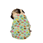 Green Striped Donut Pattern Print Dog Zip Up Jacket