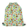 Green Striped Donut Pattern Print Drawstring Bag