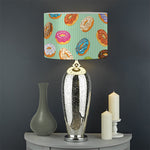 Green Striped Donut Pattern Print Drum Lamp Shade