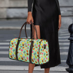 Green Striped Donut Pattern Print Duffle Bag