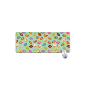 Green Striped Donut Pattern Print Extended Mouse Pad