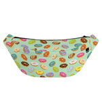 Green Striped Donut Pattern Print Fanny Pack
