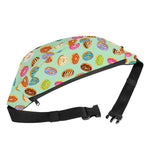 Green Striped Donut Pattern Print Fanny Pack