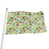 Green Striped Donut Pattern Print Flag