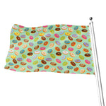 Green Striped Donut Pattern Print Flag