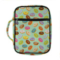Green Striped Donut Pattern Print Front Pocket Bible Bag