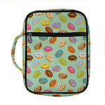 Green Striped Donut Pattern Print Front Pocket Bible Bag