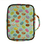Green Striped Donut Pattern Print Front Pocket Bible Bag