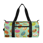 Green Striped Donut Pattern Print Gym Bag