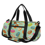Green Striped Donut Pattern Print Gym Bag