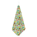 Green Striped Donut Pattern Print Hand Towel