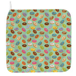 Green Striped Donut Pattern Print Hand Towel