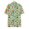 Green Striped Donut Pattern Print Hawaiian Shirt