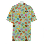 Green Striped Donut Pattern Print Hawaiian Shirt