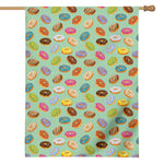 Green Striped Donut Pattern Print House Flag
