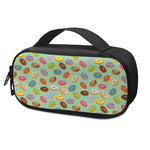 Green Striped Donut Pattern Print Insulin Cooler Travel Case