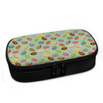 Green Striped Donut Pattern Print Insulin Cooler Travel Case