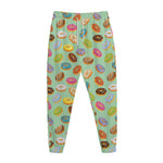 Green Striped Donut Pattern Print Jogger Pants