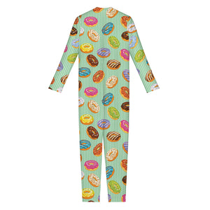 Green Striped Donut Pattern Print Jumpsuit