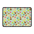 Green Striped Donut Pattern Print Kitchen Mat