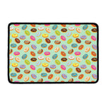 Green Striped Donut Pattern Print Kitchen Mat