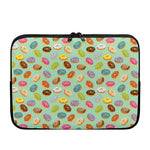 Green Striped Donut Pattern Print Laptop Sleeve