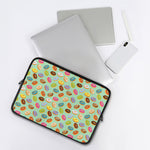 Green Striped Donut Pattern Print Laptop Sleeve